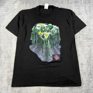 Alien Shirt Mens XL Black Wild Oats Touch Tone Light Up 1997 Vintage Sci Fi